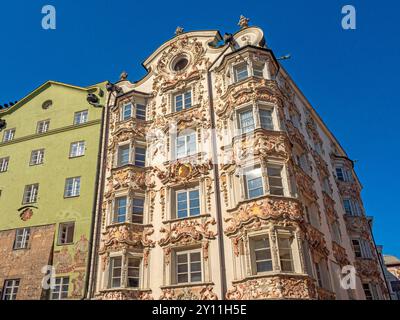 Helbling House in Herzog Friedrich Straße, Innsbruck, Inntal, Tyrol, Austria, Austria Stock Photo