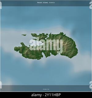 Rossel Island in the Solomon Sea on a colored elevation map Stock Photo ...