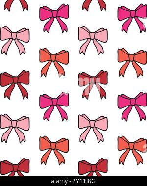 Vector seamless pattern of hand drawn bow tie Stock Vector