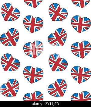 Vector seamless pattern of Great Britain flag Stock Vector