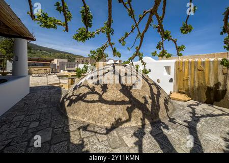 Italy, Tyrrhenian Sea, Lipari Islands / Aeolian Islands, Salina, Hotel Signum, Gulf of Malfa, hotel Stock Photo