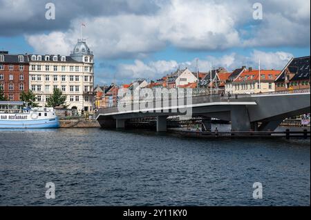 Copenhagen, Denmark, July 24, 2024 - Old town and Nyhavn view, taken from  Christianshavn Stock Photo