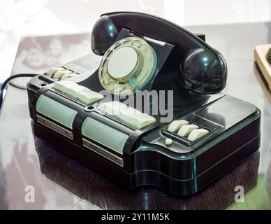Dubna, Russia - August 22, 2023: Director's telephone hub KD-6 Stock Photo