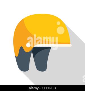 Yellow helmet icon representing workplace safety and protection, construction site headwear for workers Stock Vector
