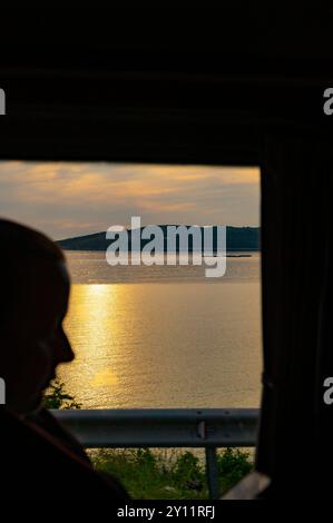 Albania, Balkan Peninsula, Southeastern Europe, Republic of Albania, Southern Albania, Albanian Riviera, coastal section in southwestern Albania, Bay of Panorma / Palermo, Porto Palermo, Ali Pasha Tepelena Fortress Stock Photo