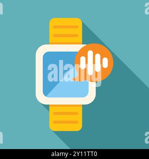 Smartwatch is displaying a listening icon, indicating that the voice assistant is active and awaiting instructions Stock Vector