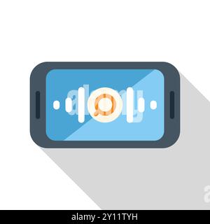 Smartphone is displaying voice search interface with sound wave icon, concept for voice search technology Stock Vector