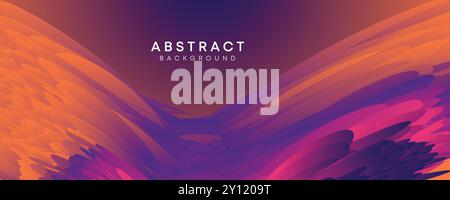 Abstract Waving Liquid blue, green, and Pink Gradient Background, Abstract Smooth Wave Fluid Purple, Orange, and Yellow Gradient Background Header Stock Vector