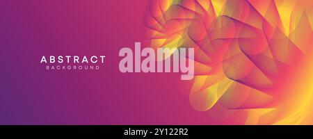 Abstract Waving Liquid blue, green, and Pink Gradient Background, Abstract Smooth Wave Fluid Purple, Orange, and Yellow Gradient Background Header Stock Vector