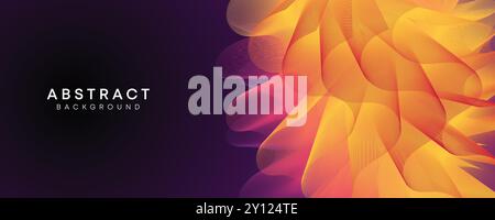 Abstract Waving Liquid blue, green, and Pink Gradient Background, Abstract Smooth Wave Fluid Purple, Orange, and Yellow Gradient Background Header Stock Vector