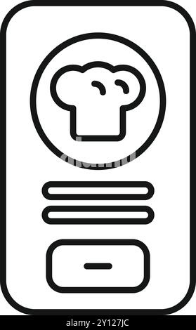 This minimalist vector illustration depicts the concept of online food ordering using a mobile application Stock Vector
