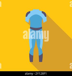 Minimalist vector illustration of a blue wetsuit, ideal for diving or watersports enthusiasts Stock Vector