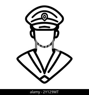 sailor icon or modern line symbol. Vector line art and icon design with bold outline. Black and white Pixel Perfect minimalistic symbol isolated white Stock Vector