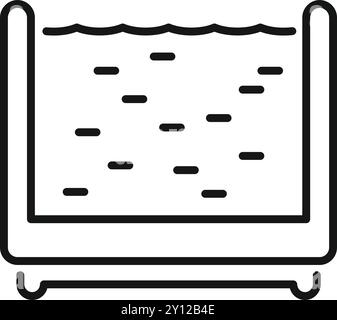 Water treatment plant cleaning pool icon in outline style for any design Stock Vector