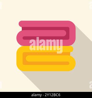 Two colorful towels lying on top of each other, perfect for representing hygiene, bathroom, or relaxation Stock Vector