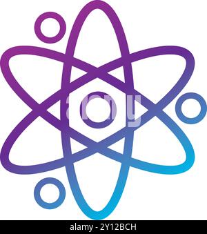 Gradient atom icon in purple and blue tones Vector Stock Vector