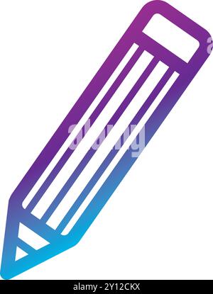 Gradient pencil icon in purple and blue tones Vector Stock Vector
