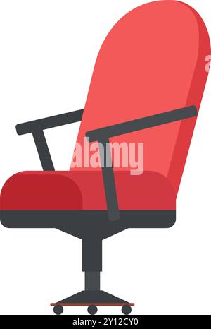 Office desk with chair in flat style. Vector illustration Stock Vector ...