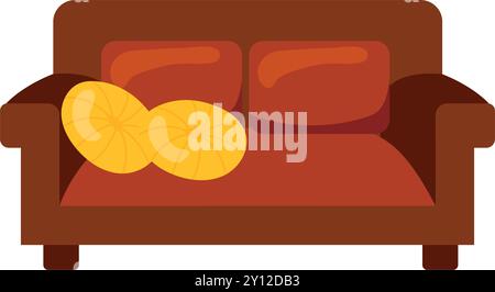 Cozy sofa with colorful pillows and modern design Vector Stock Vector