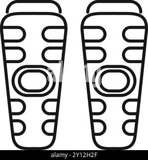 Simple vector illustration of a pair of shin guards, essential protective gear for soccer players Stock Vector