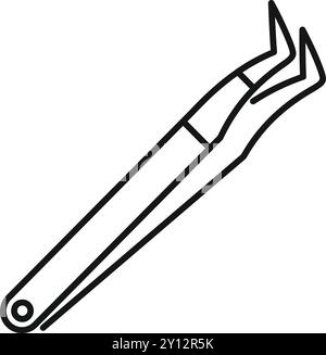 Simple vector icon of dental forceps, a tool used by dentists for pulling teeth Stock Vector