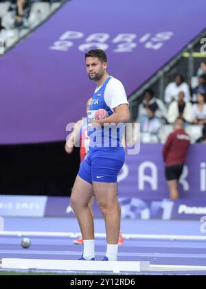 Luka Bakovic of Croatia competing in the men’s F46 shot put final at ...