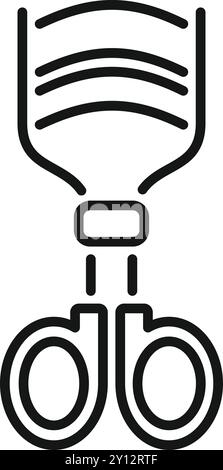 Eyelash curler tool icon in outline style for beauty and fashion design Stock Vector