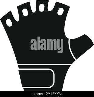 Black fitness gloves protecting hands during workout, simple style vector illustration Stock Vector