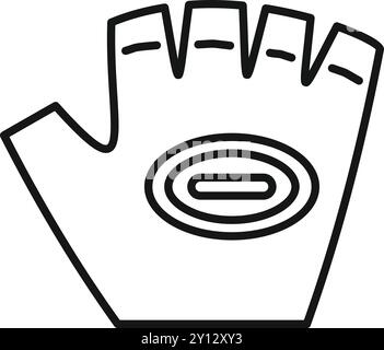 Simple black and white vector icon representing a sport glove, ideal for projects related to sports, fitness, and an active lifestyle Stock Vector