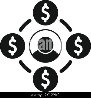This simple vector icon represents the concept of managing money transactions Stock Vector