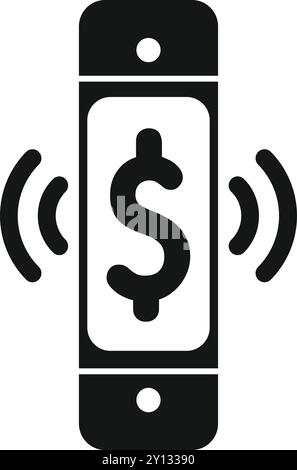This simple vector icon represents the concept of mobile payment Stock Vector
