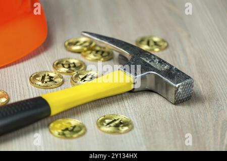 Miner equipment for cryptocurrency Bitcoin mining. Conceptual image Stock Photo