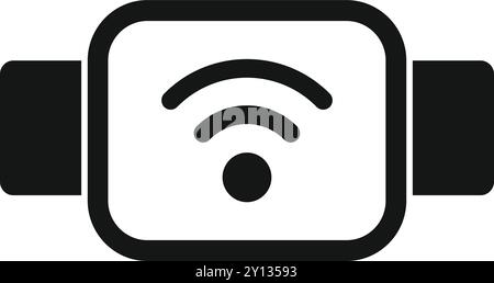 Simple vector icon of a smartwatch displaying a wifi signal icon Stock Vector