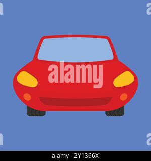 Red Car vector icon. Car vehicle vector. red color car icon transportation. racing car Stock Vector