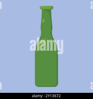 Glass bottle vector. beverage glass bottle illustration. glass green bottle Stock Vector