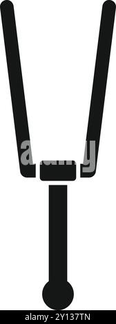 Simple vector of a tuning fork, a metallic device that resonates at a specific pitch when struck Stock Vector