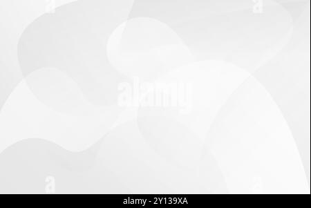 White wave background. Subtle soft lines. White wavy elements. Neutral light spots. Abstract gradient lines. Simple clear waves. Business card templat Stock Vector