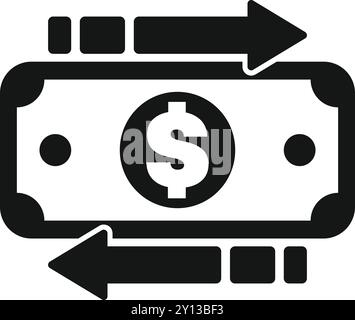 Simple icon depicting the concept of money being sent and received electronically Stock Vector