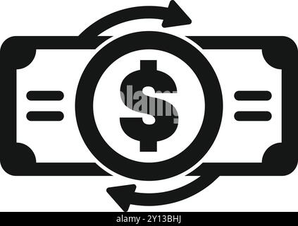 This simple vector icon represents the concept of money turnover, ideal for financial or business contexts Stock Vector