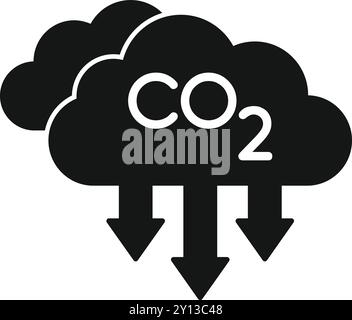 Co2 emission reducing with carbon capture and storage system, environmental protection concept Stock Vector
