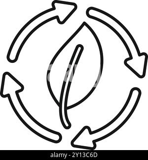 Circular economy showing recycling with leaf icon promoting sustainability and environmental responsibility Stock Vector