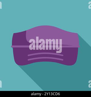 Purple roof box for car representing traveling and vacations with long shadow on turquoise background Stock Vector