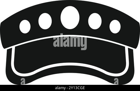 Black sun visor icon showing five ventilation holes, designed using simple shapes, perfect for web and mobile apps Stock Vector