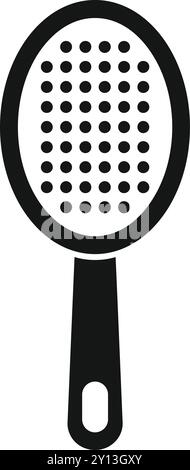 This simple vector icon represents a kitchen strainer, a common tool used for separating food from liquids Stock Vector