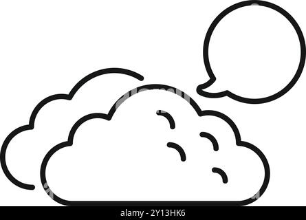 Cloud computing is talking with speech bubble showing data storage Stock Vector