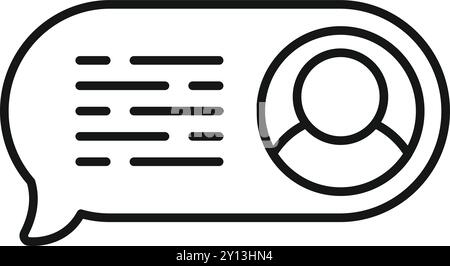 Simple speech bubble with a user icon representing online communication and messaging Stock Vector