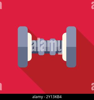 Futuristic electric gyroscope hoverboard with two wheels lying on red background, personal urban transport concept Stock Vector