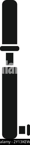 This simple vector icon of a bicycle pump represents the act of inflating tires for cycling activities Stock Vector