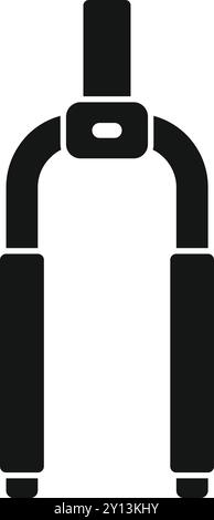 Bike suspension fork icon showing mountain bike part in simple style Stock Vector