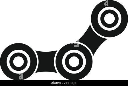 Simple icon style graphic representing the concept of blockchain technology with connecting circles forming a chain Stock Vector
